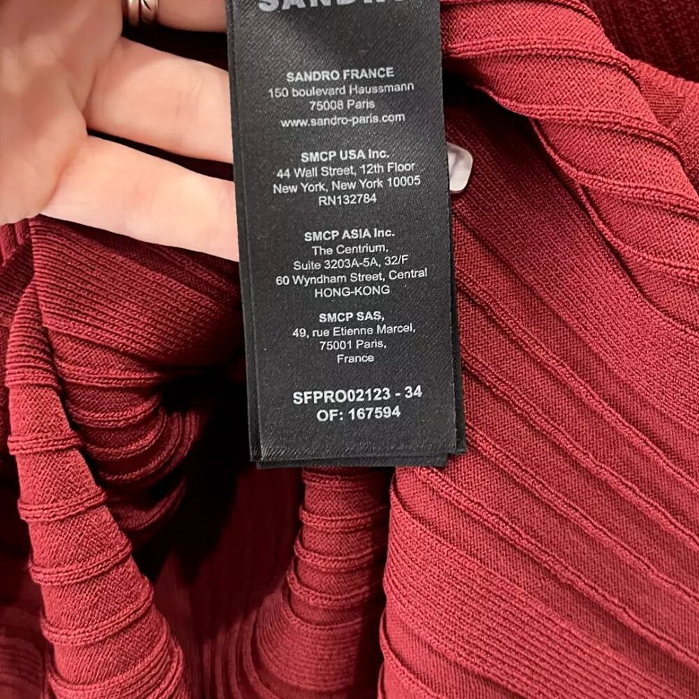 Sandro Burgundy Mini Dress - Picture 15 of 16